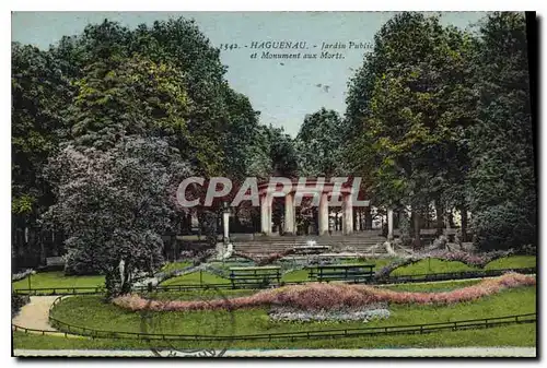 Cartes postales Haguenau Jardin Public et Monument aux Morts