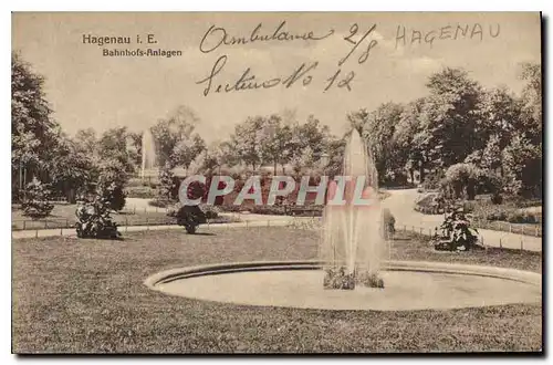 Cartes postales Hanegau Bahnhofs Anlagen