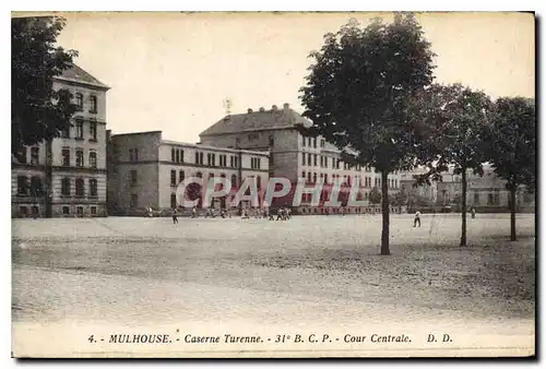 Ansichtskarte AK Mulhouse Caserne Turenne Cour centrale Militaria