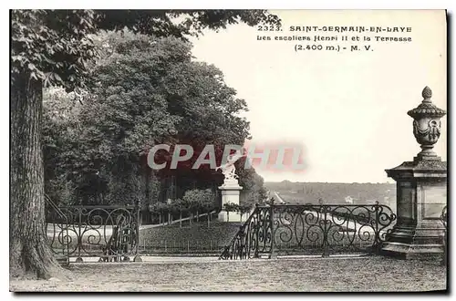 Cartes postales Saint Germain en Laye Les escaliers Henri II et la Terrasse