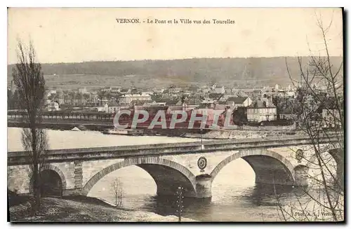 Cartes postales Vernon Le Pont et la Ville vus des Tourelles