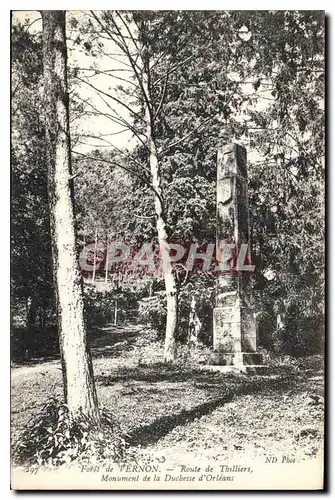 Cartes postales Foret de Vernon Route de Thilliers Monument de la Duchese d'Orleans