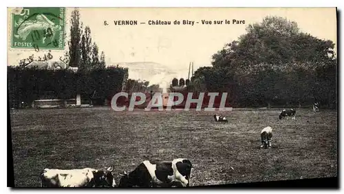 Cartes postales Vernon Chateau de Bizy Vue sur le Parc Vaches
