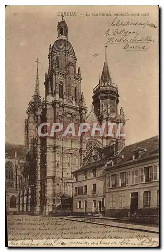 Cartes postales Evreux La Cathedrale ensemble nord ouest