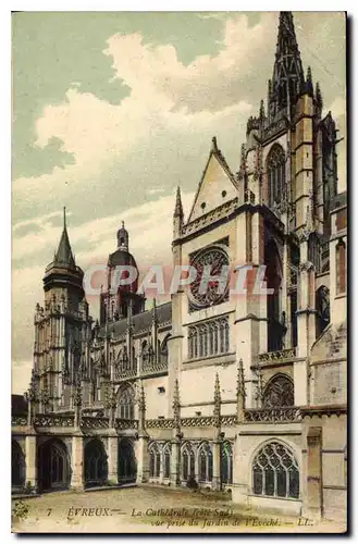 Ansichtskarte AK Evreux La Cathedrale cote Sud vue prise du Jardin de l'Eveche