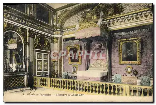 Cartes postales Palais de Versailles Chambre de Louis XIV