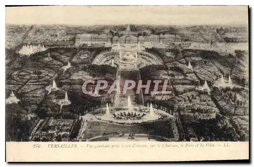 Ansichtskarte AK Versailles Vue generale prise a vol d'oiseau sur le Chateau le Parc et la Ville