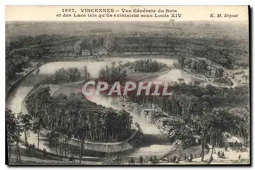 Cartes postales Vincennes Vue Generale du Bois et des Lacs tels qu-ils existaient sous Louis XIV