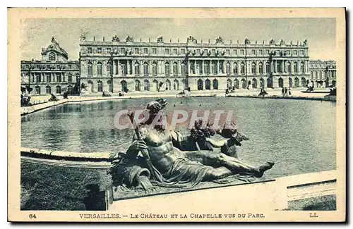 Cartes postales Versailles Le Chateau et la Chapelle vus du Parc