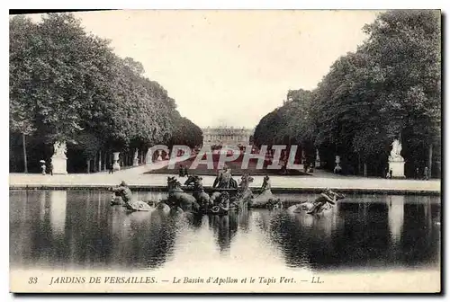 Cartes postales Jardin de Versailles L Bassin d'Apollon et le Tapis Vert