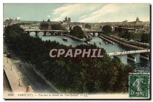 Cartes postales Paris Vue vers la Pointe du Verf Galant