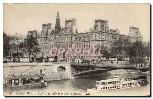 Ansichtskarte AK Paris L'Hotel de Ville et le Pont d'Arcole