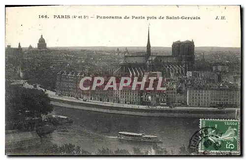 Ansichtskarte AK Paris Panorama de Paris pris de Saint Gervais