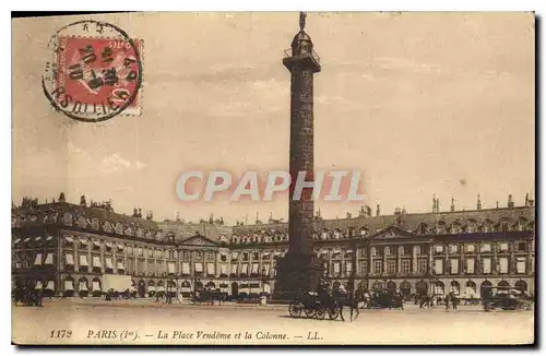 Cartes postales Paris La Place Vendomme et la Colonne