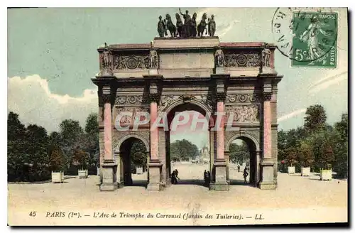 Ansichtskarte AK Paris Ier l'Arc de Triomphe du Carrousel jardin des Tusleries