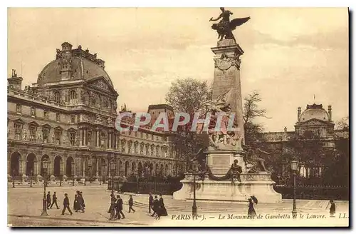 Ansichtskarte AK Paris Ier le Monument de Gambetta et le Louvre