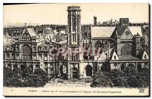 Cartes postales Paris Mairie du I Arrondissement eglise St germain l'Auxerrois