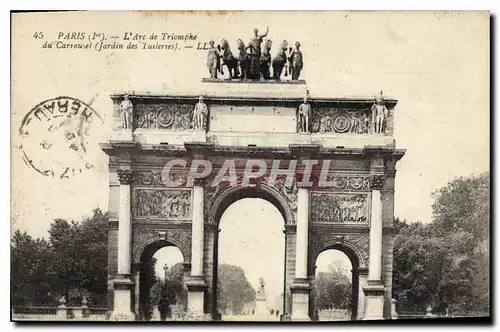 Cartes postales Paris Ier l'Arc de Triomphe du carrousel jardin des Tuileries