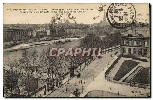 Cartes postales Tour Paris Ier arrt vue panoramique prise du Musee du Louvre Tour Eiffel