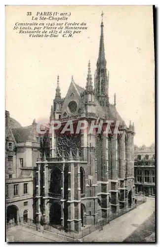 Ansichtskarte AK Paris Ier arrt la Ste Chapelle construite en 1245 sur l'ordre de St Louis par Pierre de Montreau