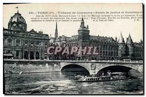 Cartes postales Paris 1er Tribunal de Commerce palais de justice et Conciergerie