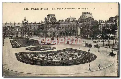 Cartes postales Paris 1er arrt la place du Carrousel et le Louvre