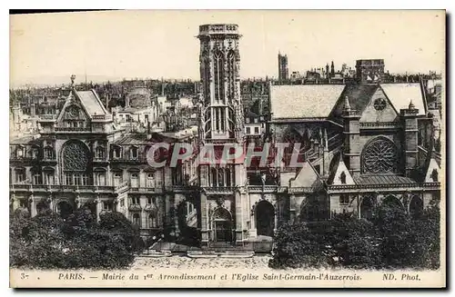 Cartes postales Paris Mairie du 1er Arrondissement et l'eglise St Germain l'Auxerrois