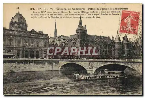 Cartes postales Paris Ier Tribunal de Commerce palais de justice et Conciergerie