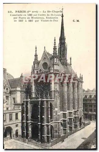 Ansichtskarte AK Paris Ier arrt la Ste Chapelle construite en 1245 sur l'ordre de St Louis par Pierre de Montreau