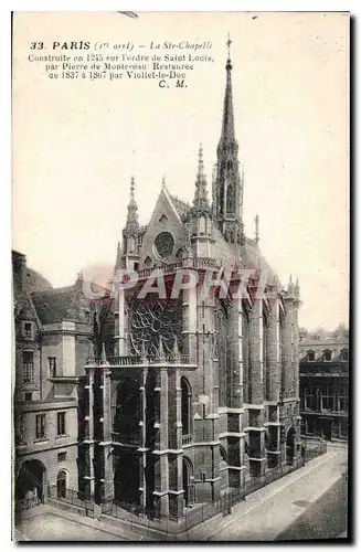 Ansichtskarte AK Paris Ier arrt la Ste Chapelle construite en 1245 sur l'ordre de St Louis par Pierre de Montreau