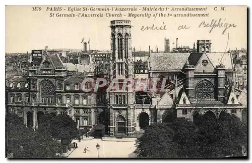 Cartes postales Paris eglise St Germain l'Auxerrois Mairie du 1er Arrondissement