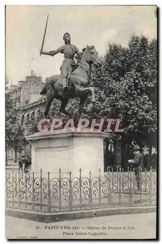 Cartes postales Paris VIII arr Statue de Jeanne d'Arc Place Saint Augustin