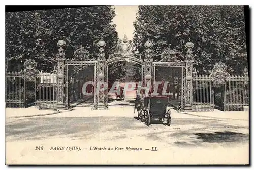 Cartes postales Paris VIII L'Entree du Parc Monceau