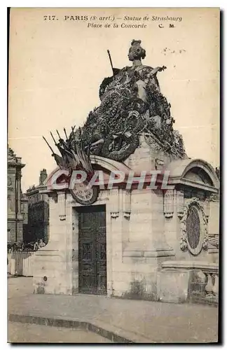 Ansichtskarte AK Paris 8 arrt Statue de Strasbourg Place de la Concorde