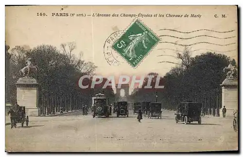 Ansichtskarte AK Paris 8 arrt L'Avenue des Champs Elysees et les Chaveaux de Marly