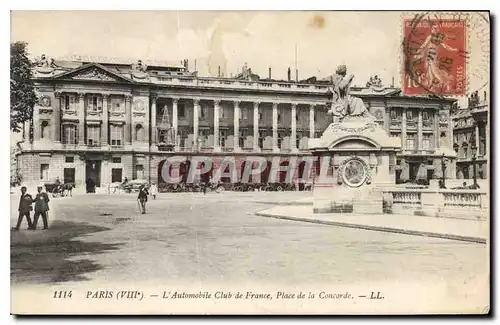 Cartes postales Paris VIII L'Automobile Club de France Place de la Concorde