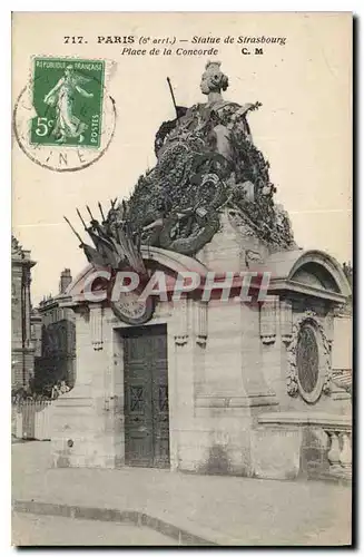 Ansichtskarte AK Paris 8 arrt Statue de Strasbourg Place de la Concorde