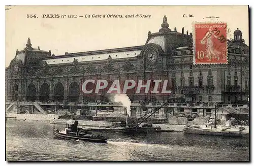 Cartes postales Paris 7 arrt La Gare d'orleans quai d'Orsay