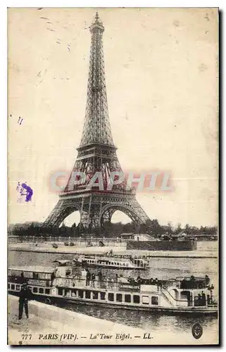 Ansichtskarte AK Paris VII La Tour Eiffel Bateau Peniche