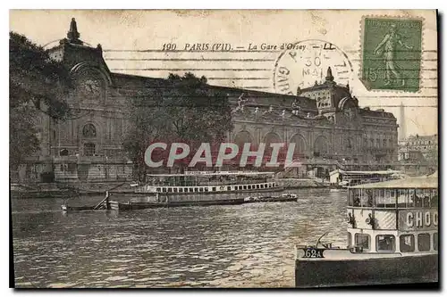 Ansichtskarte AK Paris VII La Gare d'Orsay Bateau Peniche