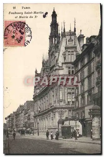 Cartes postales Paris Faubourg Saint Martin et Mairie du X