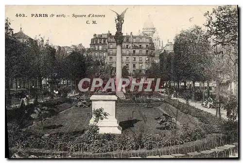 Cartes postales Paris 9 arrt Square d'Anvers