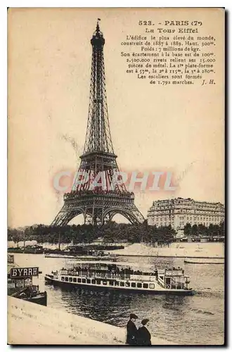 Ansichtskarte AK Paris 7 arrt La Tour Eiffel Bateau Peniche