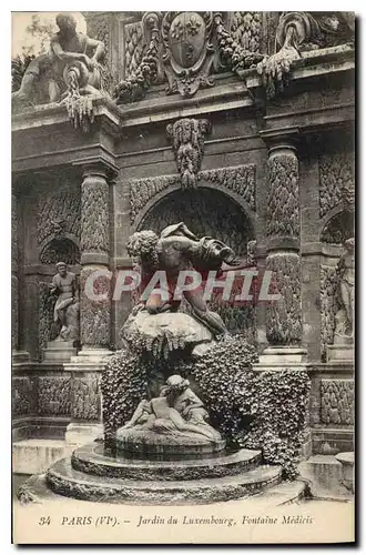 Cartes postales Paris VIe jardin du Luxembourg Fontaine Medicie