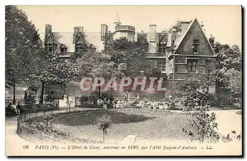 Cartes postales Paris Ve l'hotel de Cluny construit en 1490 par l'Abbe Jacques d'Amboise