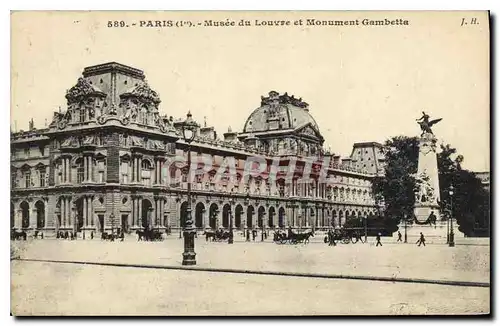 Cartes postales Paris 1er Musee du Louvre et Monument Gambetta