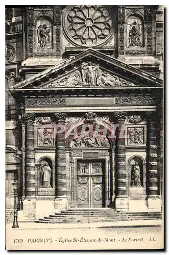 Cartes postales Paris Ve Eglise St Etienne du Mont le Portail