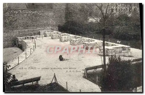 Cartes postales Paris Arenes Romaines rue Monge