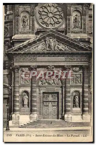 Cartes postales Paris Ve Saint Etienne du Mont le Portail