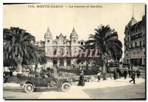 Cartes postales Monte Carlo le casino et jardins Automobile